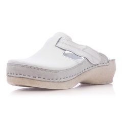 Zdravotné biele šľapky Batz Flower White