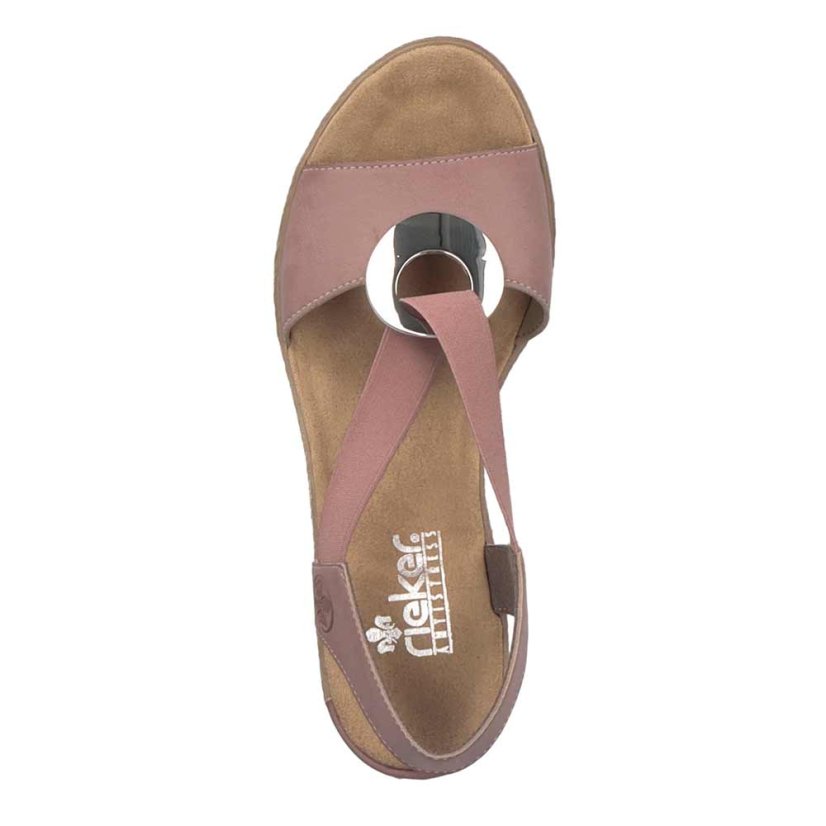 Dámske ružové sandále Rieker 624H6-31