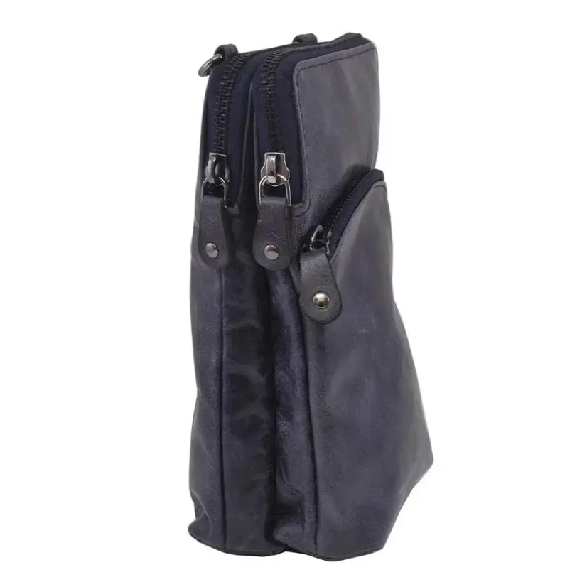 Dámska kožená kabelka 2511538 modrá