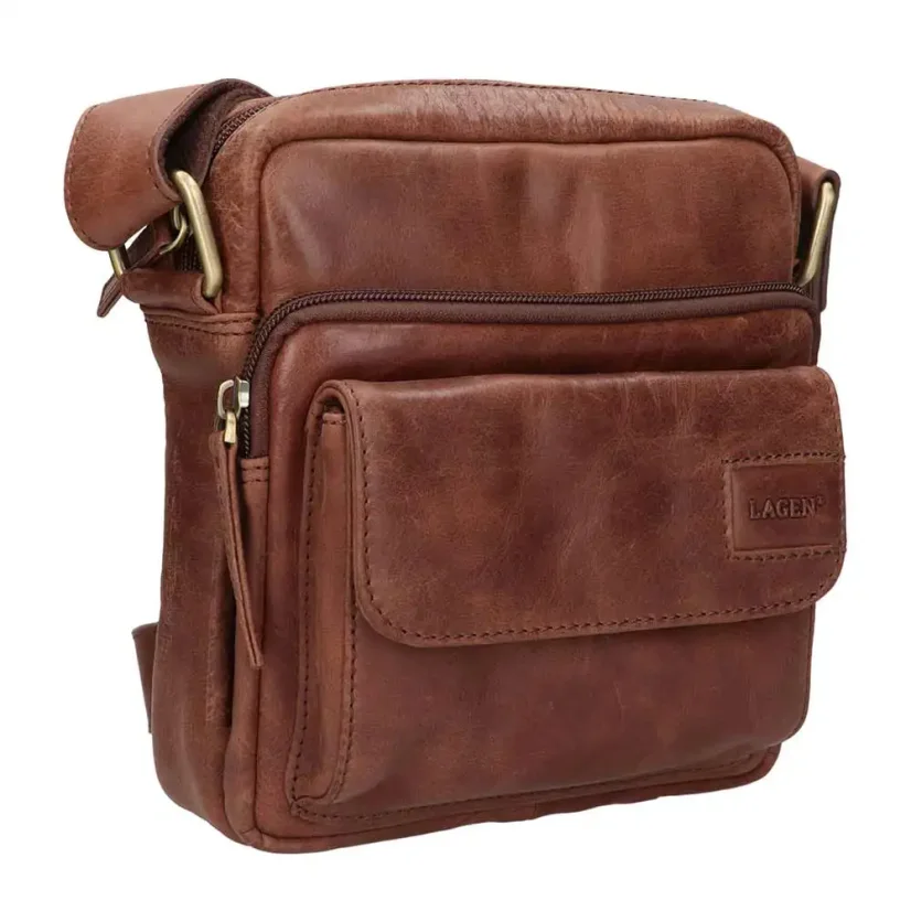 Kožená taška cez plece Lagen BLC-24-2642 hnedá