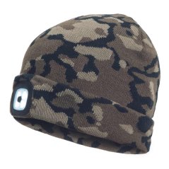 Čiapka Cerva DEEL LED camouflage s led lampou - nabíjateľná s USB