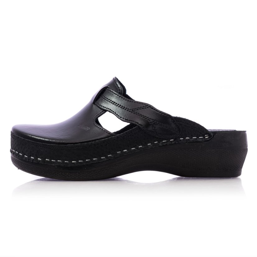 Zdravotné čierne šľapky Batz Flower Black