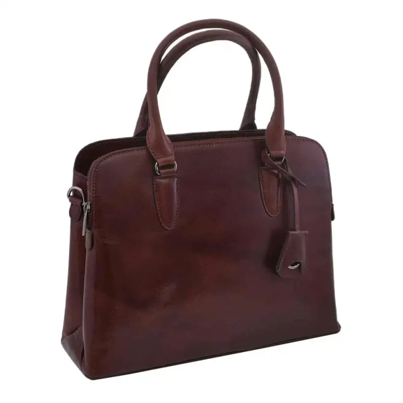 Dámska kožená kabelka Mercucio 250140 koňaková