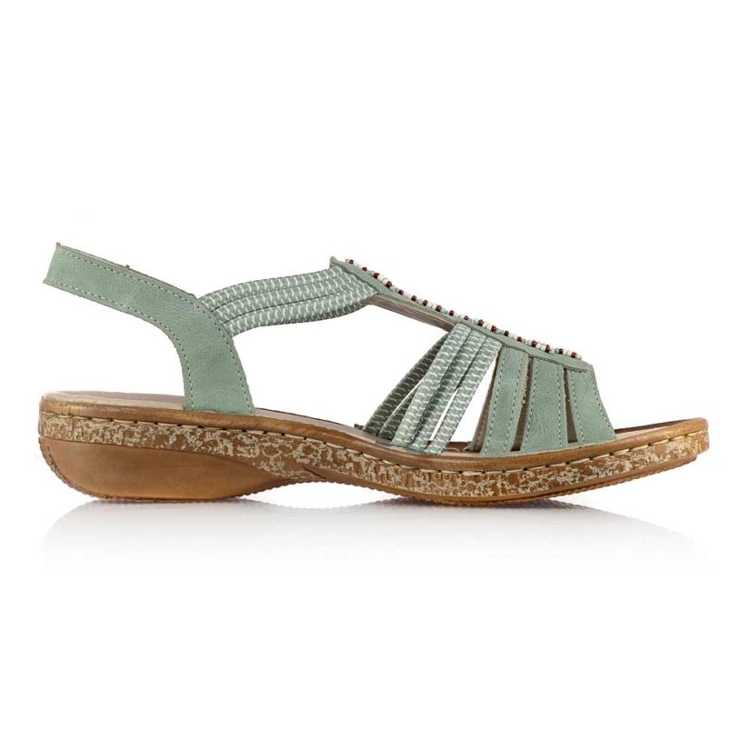 Dámske zelené sandále Rieker 62855-52