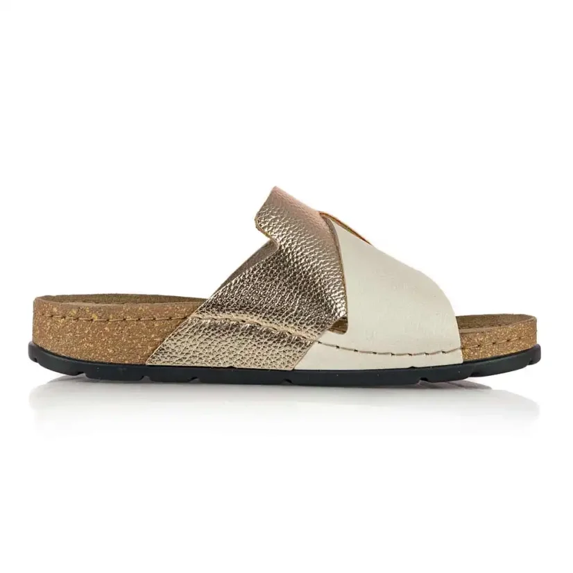 Dámske zdravotné šľapky Batz Marina gold-beige