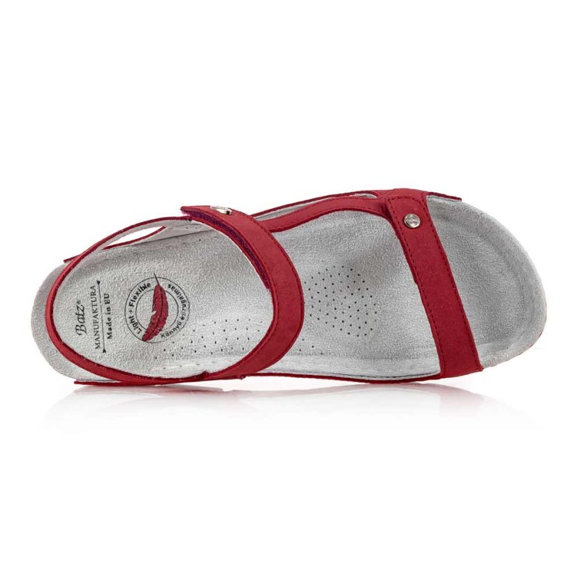 Dámske zdravotné kožené sandále Batz Terka red