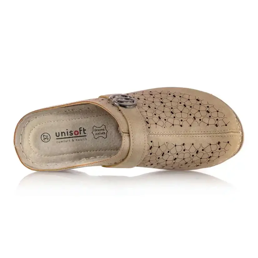 Dámske béžové šľapky Unisoft 23SD02-5770 beige
