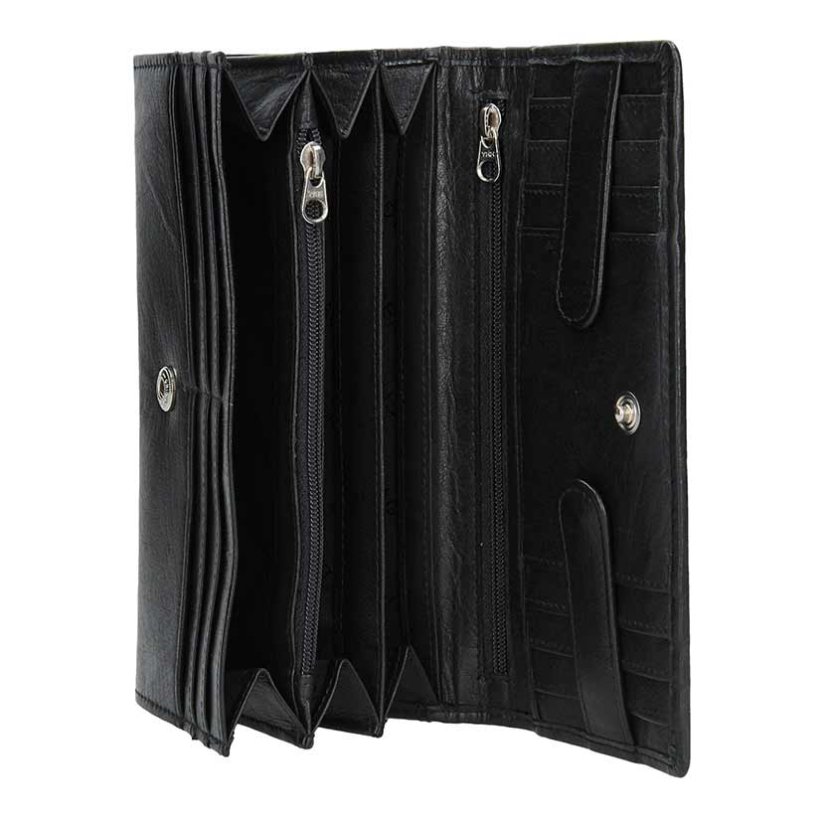 Dámska čierna kožená peňaženka Lagen V-40/T black