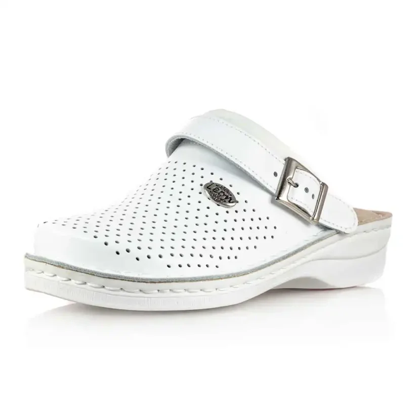 Dámske zdravotné šľapky Leon V202 biele