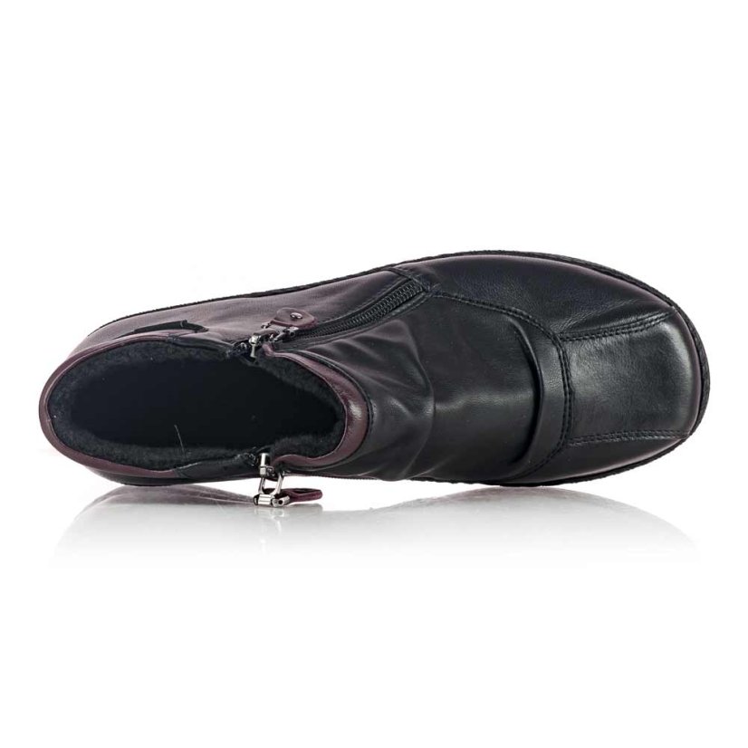 Dámska kožená čierna zimná obuv Axel 1725 black-bordo