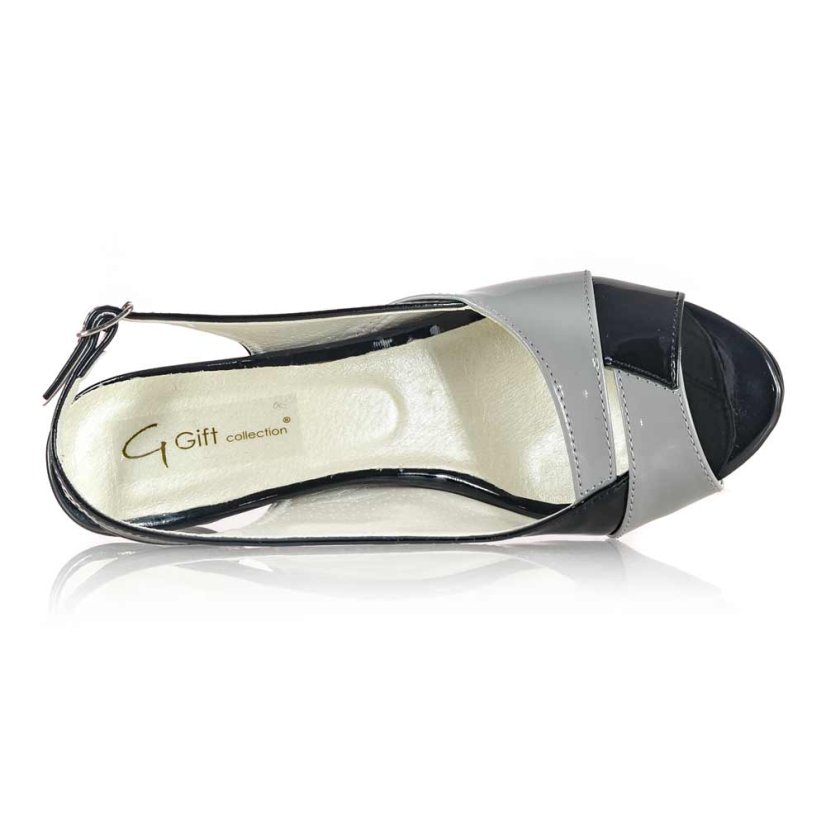 Dámske čierno-sivé sandále Gift J032
