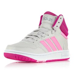 Detské bielo-ružové tenisky Adidas Hoops Mid 3.0 K GZ1929