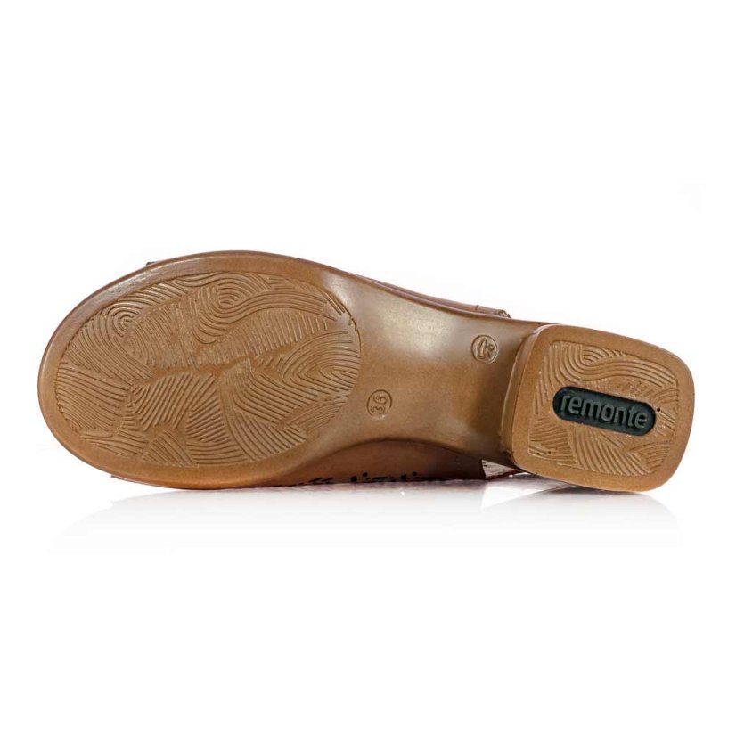 Dámske hnedé kožené sandále Remonte R8774-24