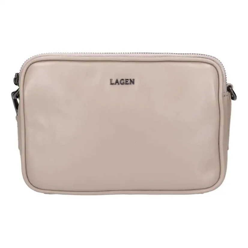Dámska kožená kabelka Lagen BLC-24-2712 béžová