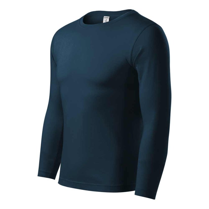 Pánske tmavo-modré tričko s dlhým rukávom Malfiny Fit-T LS 119 02