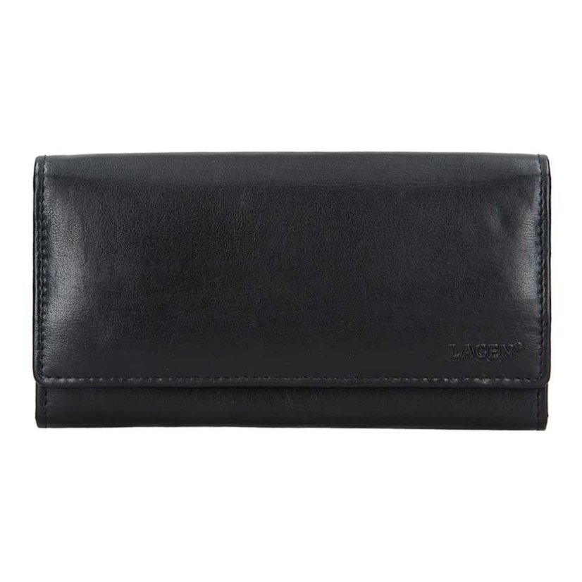 Dámska čierna kožená peňaženka Lagen V-40/T black