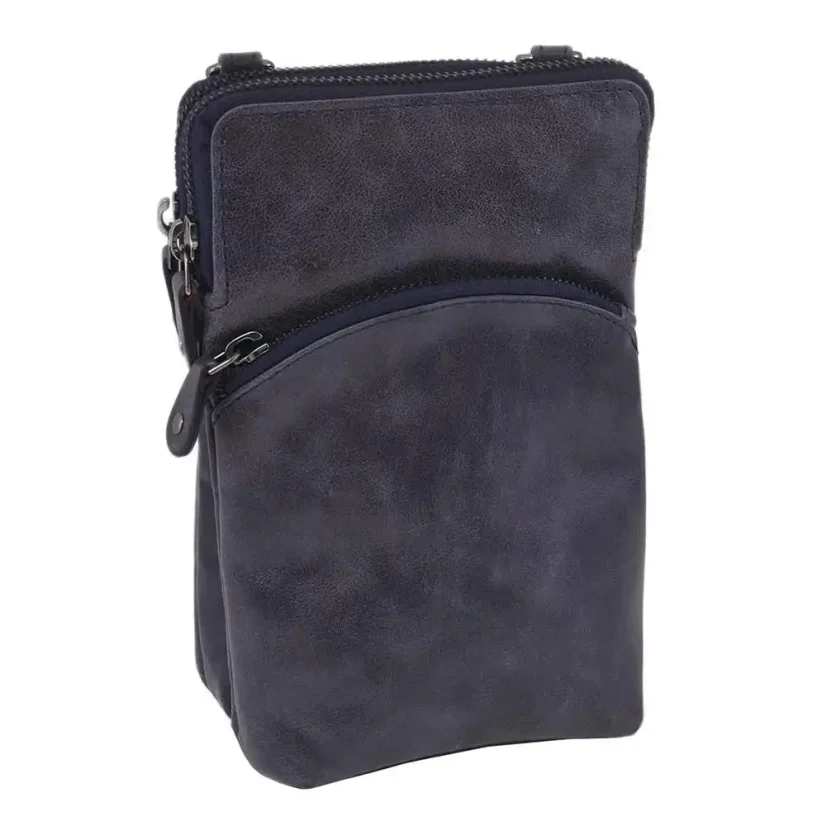 Dámska kožená kabelka 2511538 modrá