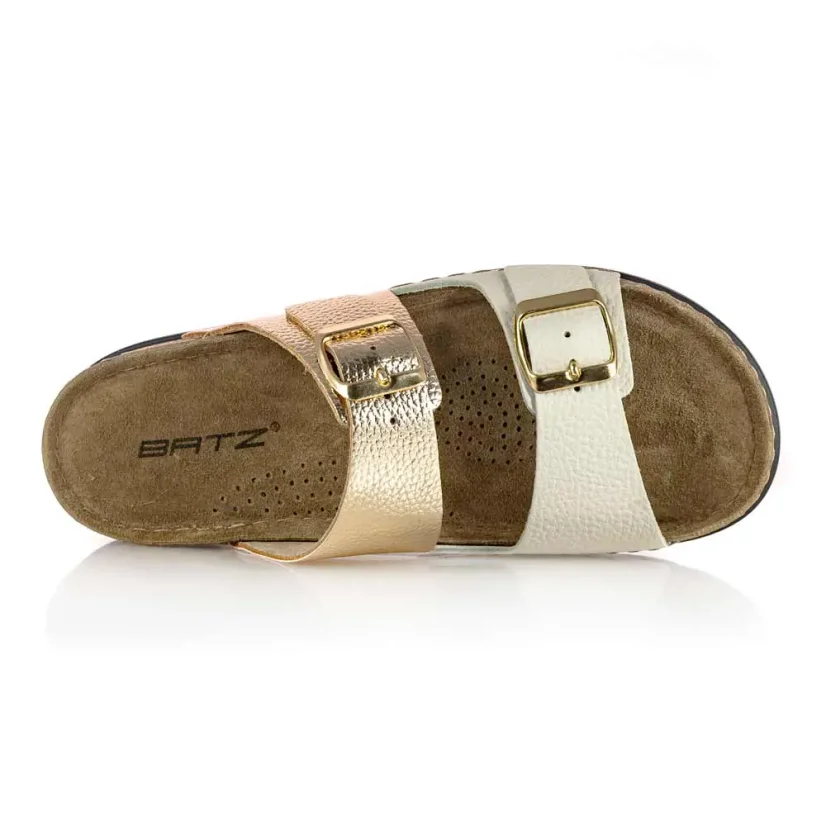 Dámske zdravotné šľapky Batz Mallorca beige gold