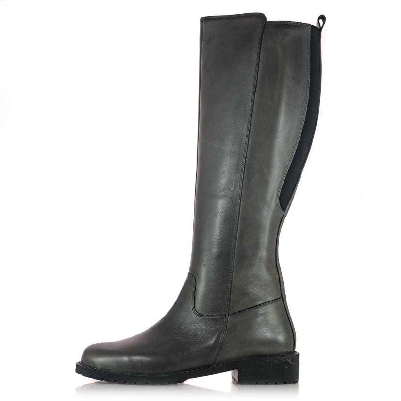 Dámske sivé kožené prechodné čižmy Wild 07744551A2 grey