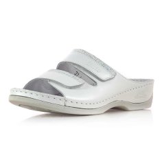 Dámske zdravotné kožené šľapky Batz Rea white mix
