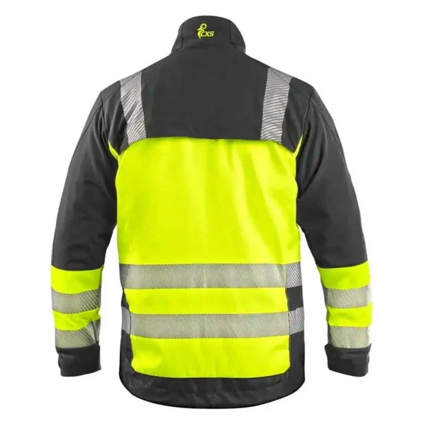Pánska montérková blúza CXS NAOS čierna-žltá HV žltá, reflexné-pruhy
