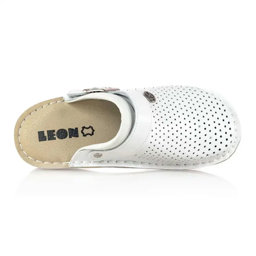 Dámske zdravotné šľapky Leon V202 biele