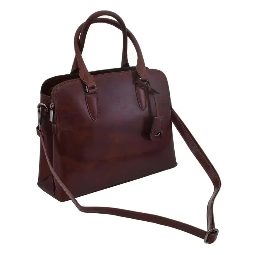 Dámska kožená kabelka Mercucio 250140 koňaková