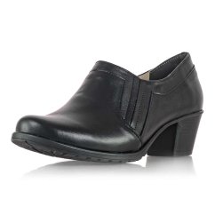 Dámske čierne kožené poltopánky Gift Z 490