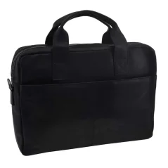 Kožená taška na notebook Mercucio 370116 čierna