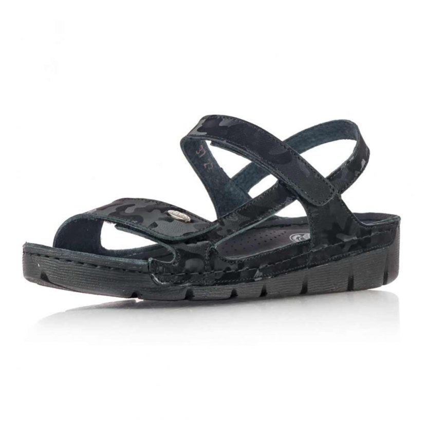Dámske čierne zdravotné sandále Batz Miri black camouflage