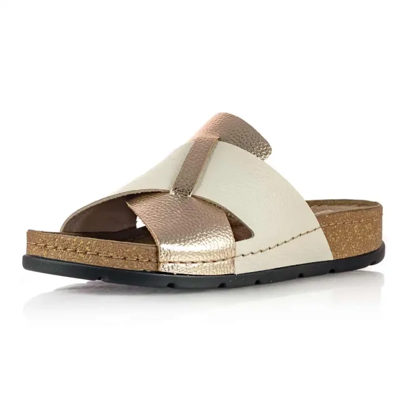 Dámske zdravotné šľapky Batz Marina gold-beige