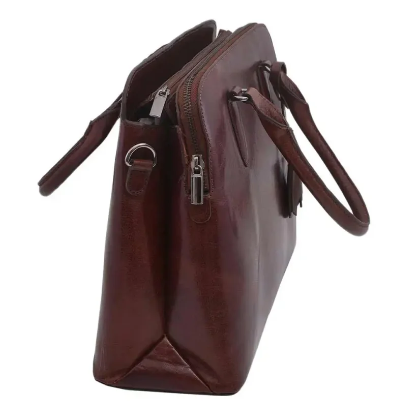 Dámska kožená kabelka Mercucio 250140 koňaková