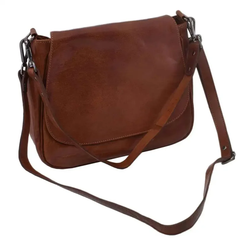 Dámska kožená kabelka Mercucio 250710 koňaková