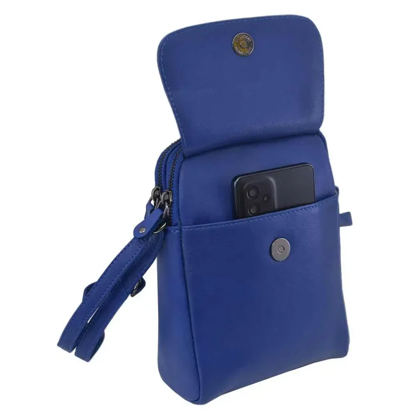 Dámska kožená kabelka Mercucio 250118 modrá