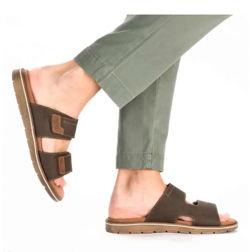 Pánske šľapky Rieker 24394-25 hnedé