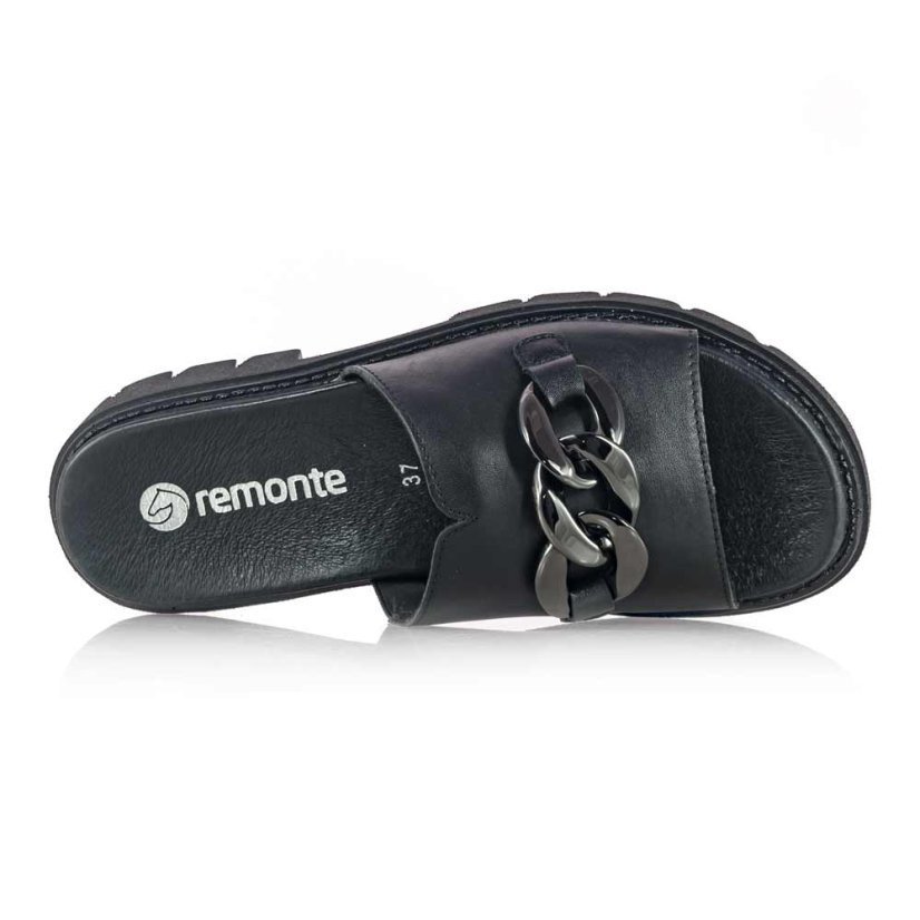 Dámske kožené čierne šľapky Remonte D7952-00