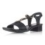 Dámske čierne sandále Rieker 62653-00