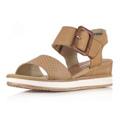 Dámske hnedé kožené sandále Remonte D6453-60