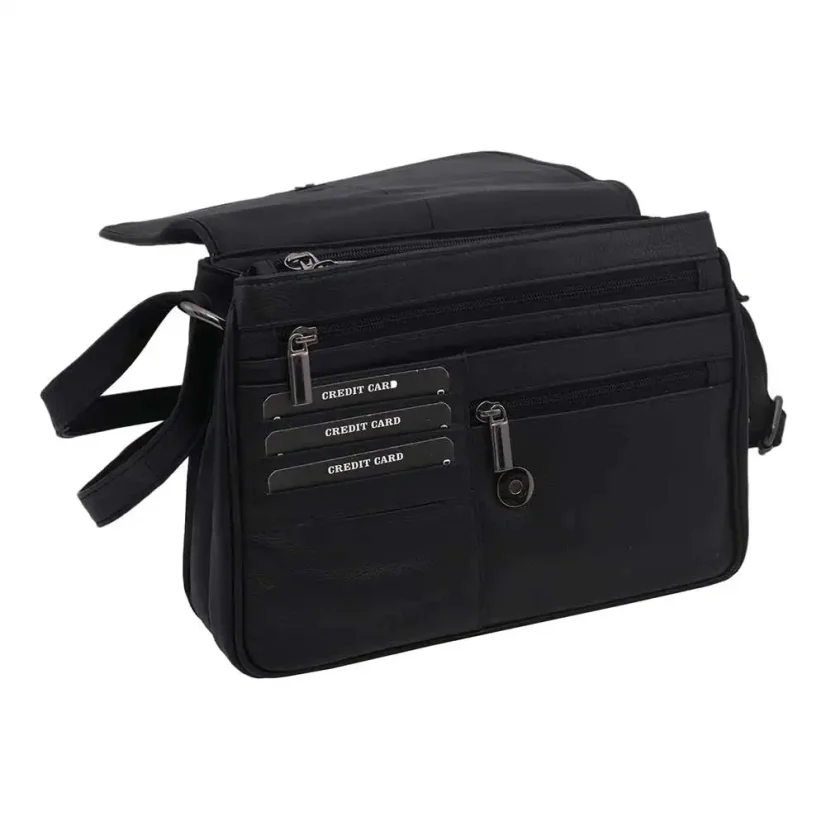 Dámska kožená kabelka Mercucio 220108 čierna