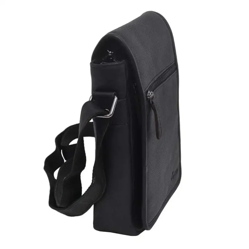 Pánska kožená taška cez rameno Mercucio 250906 čierna nappa