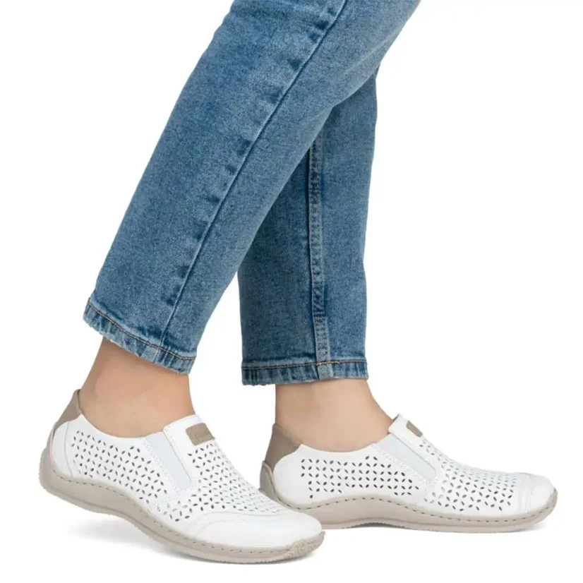 Dámske mokasíny Rieker L1792-80 biele