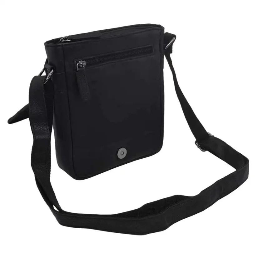 Pánska kožená taška cez rameno Mercucio 250906 čierna nappa