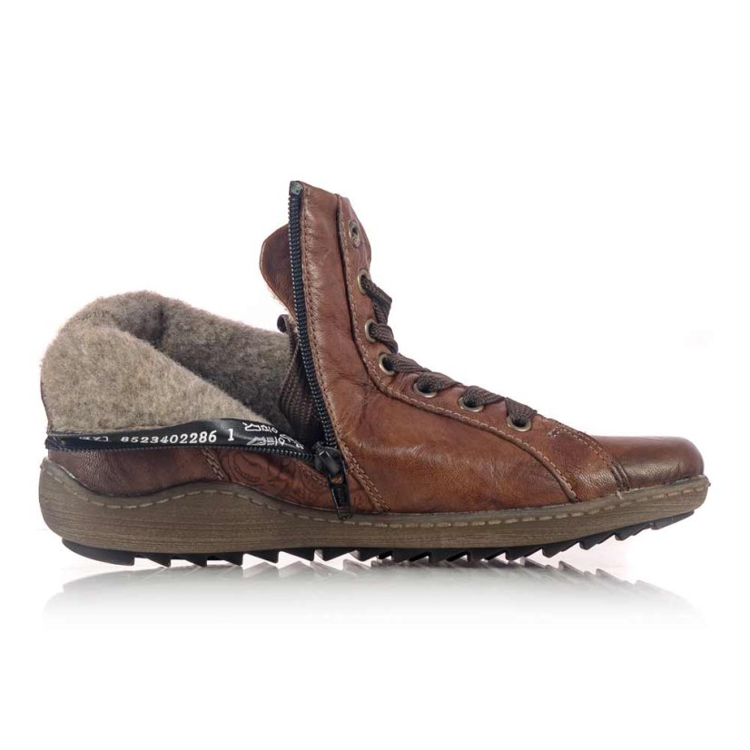 Dámska hnedá kožená zimná obuv Remonte R1497-22