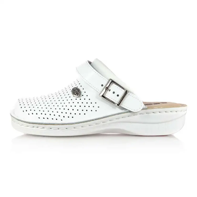 Dámske zdravotné šľapky Leon V202 biele