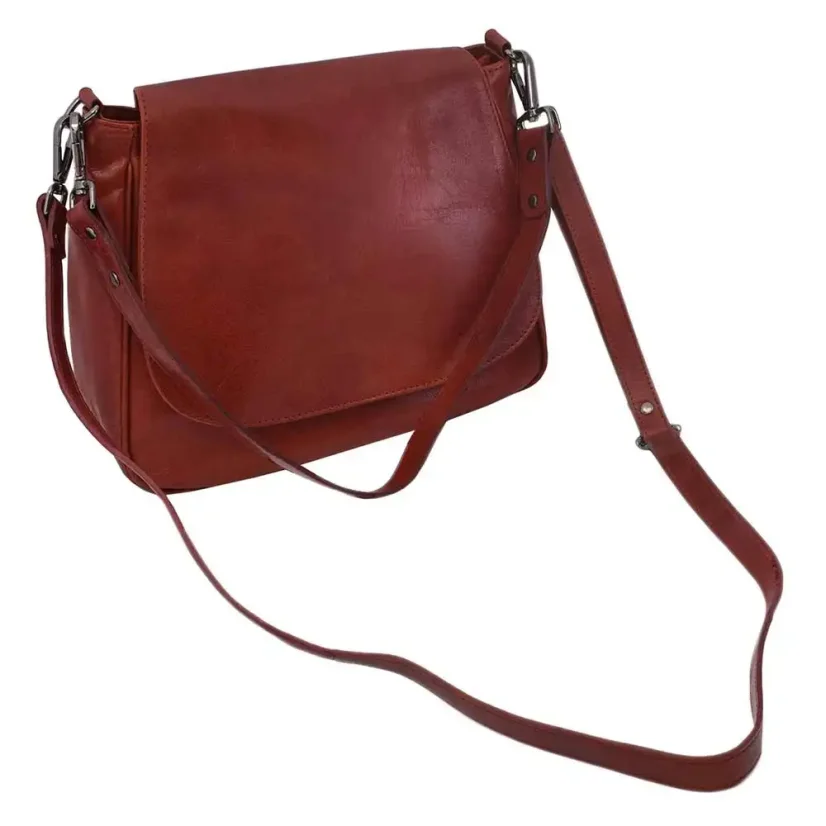 Dámska kožená kabelka Mercucio 250710 červená