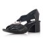 Dámske čierne kožené sandále Rieker 64675-00