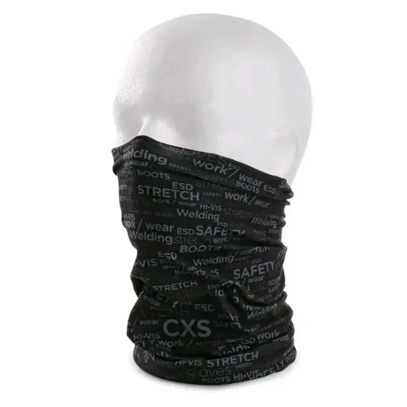 Multifunkčná šatka CXS DARREN potlač CXS logo čierna