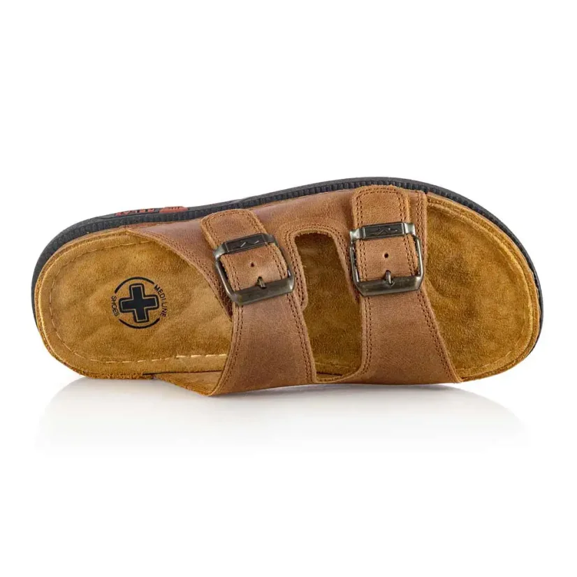 Pánske šľapky MEDI LINE M01 Havan RED hnedé