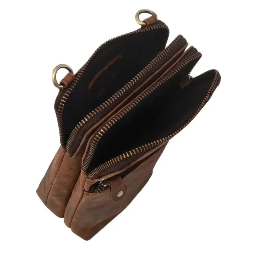 Dámska kožená kabelka 2511538 hnedá