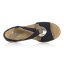 Dámske čierne sandále Rieker 624H6-00